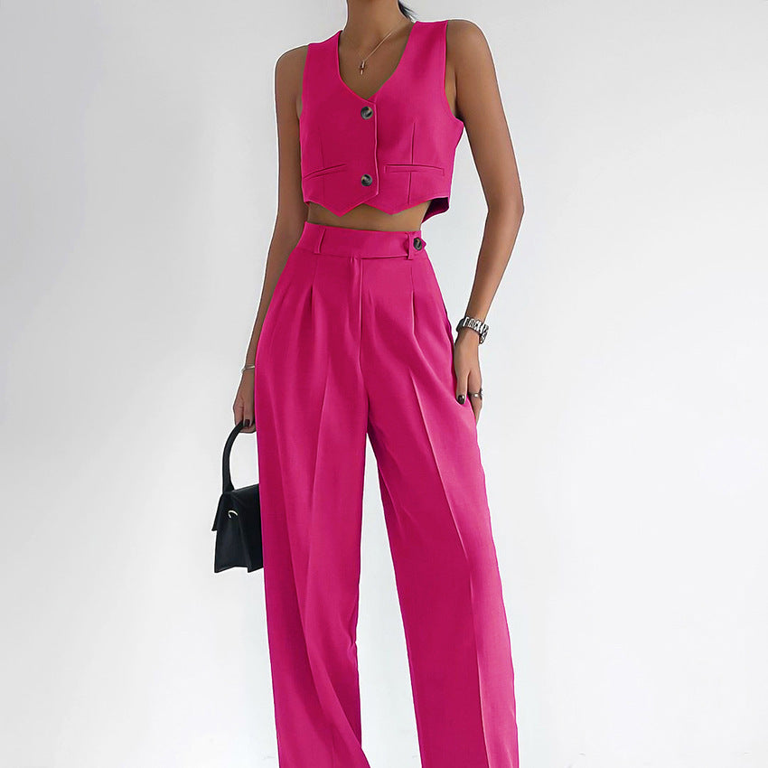 Women's Casual Slim Fit Pure Color Suit Cotton Temperament