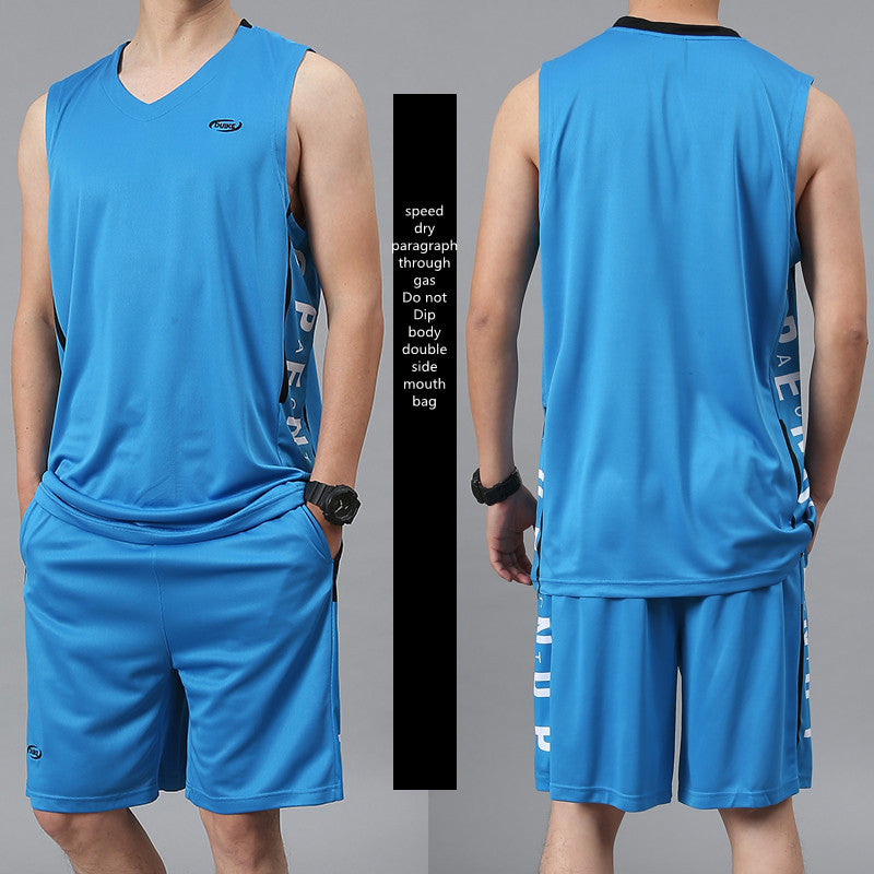 Sleeveless Cotton Polyester Vest and Running Shorts Sportswear