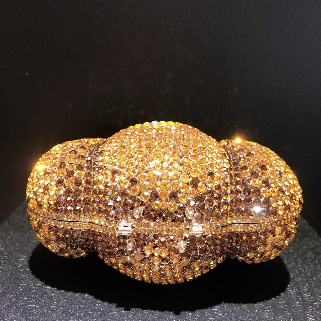 حقيبة يد بيضاوية للتجميل من Diamond Pumpkin للنساء 15.5 سم