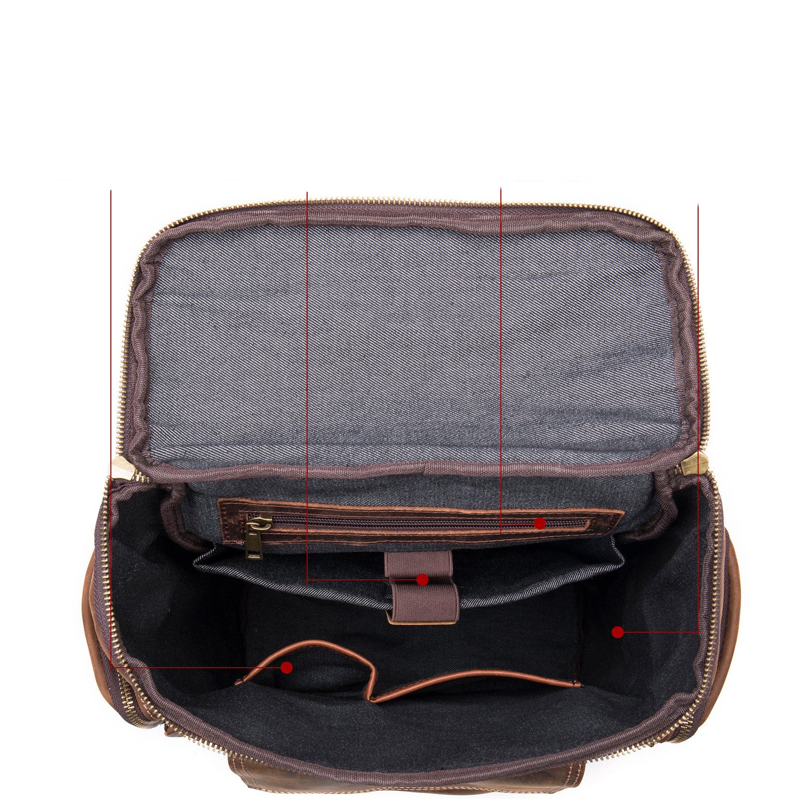 Vintage Crazy Horse Leather Backpack for Men - Coffee