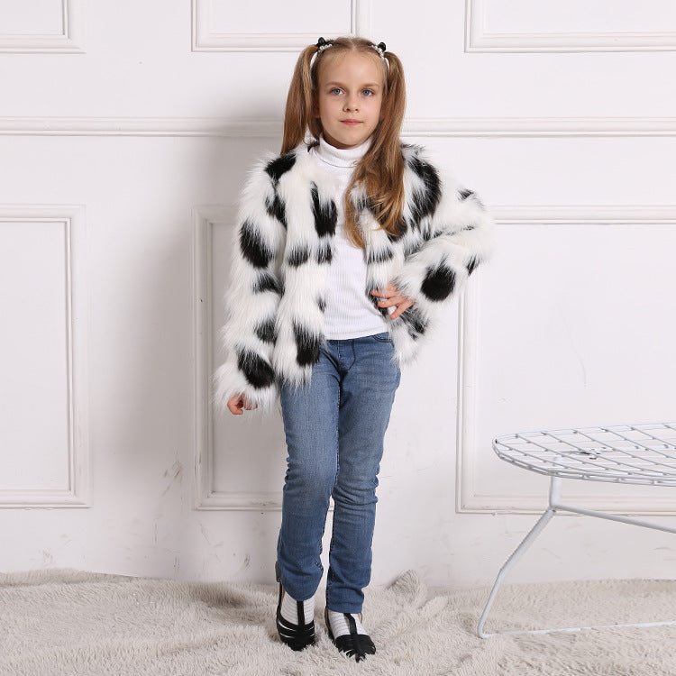 Girls Faux Fur Coat for Autumn and Winter