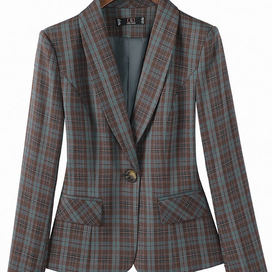 Plaid Suit Slim Fit Coat Female