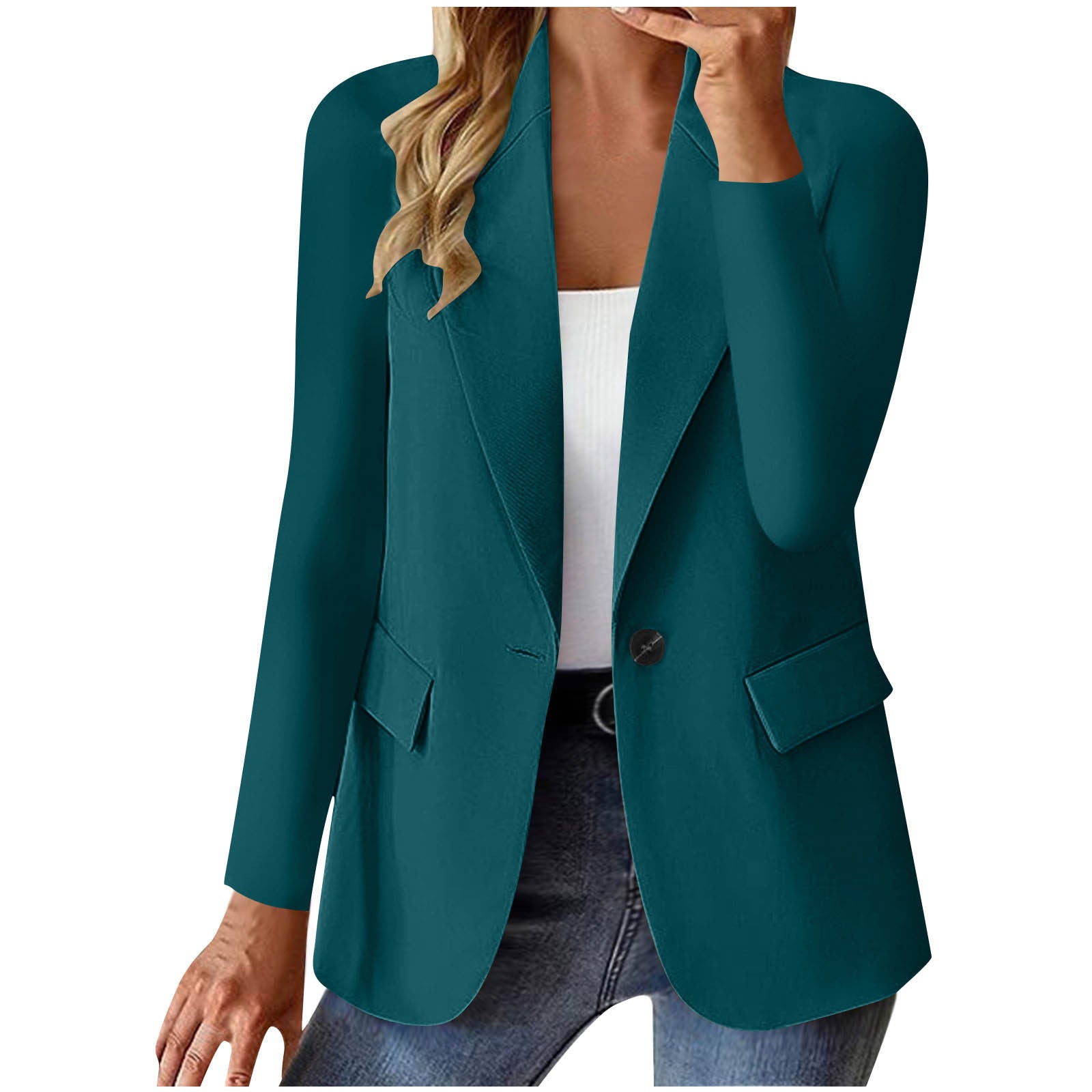 Women's Long Sleeve Solid Color Slim Fit Cardigan Jacket in Multiple Colors S-XXXL