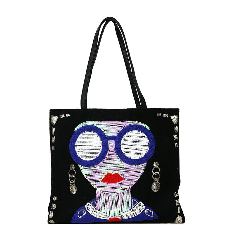 Trendy Sequined Cartoon Sunglasses