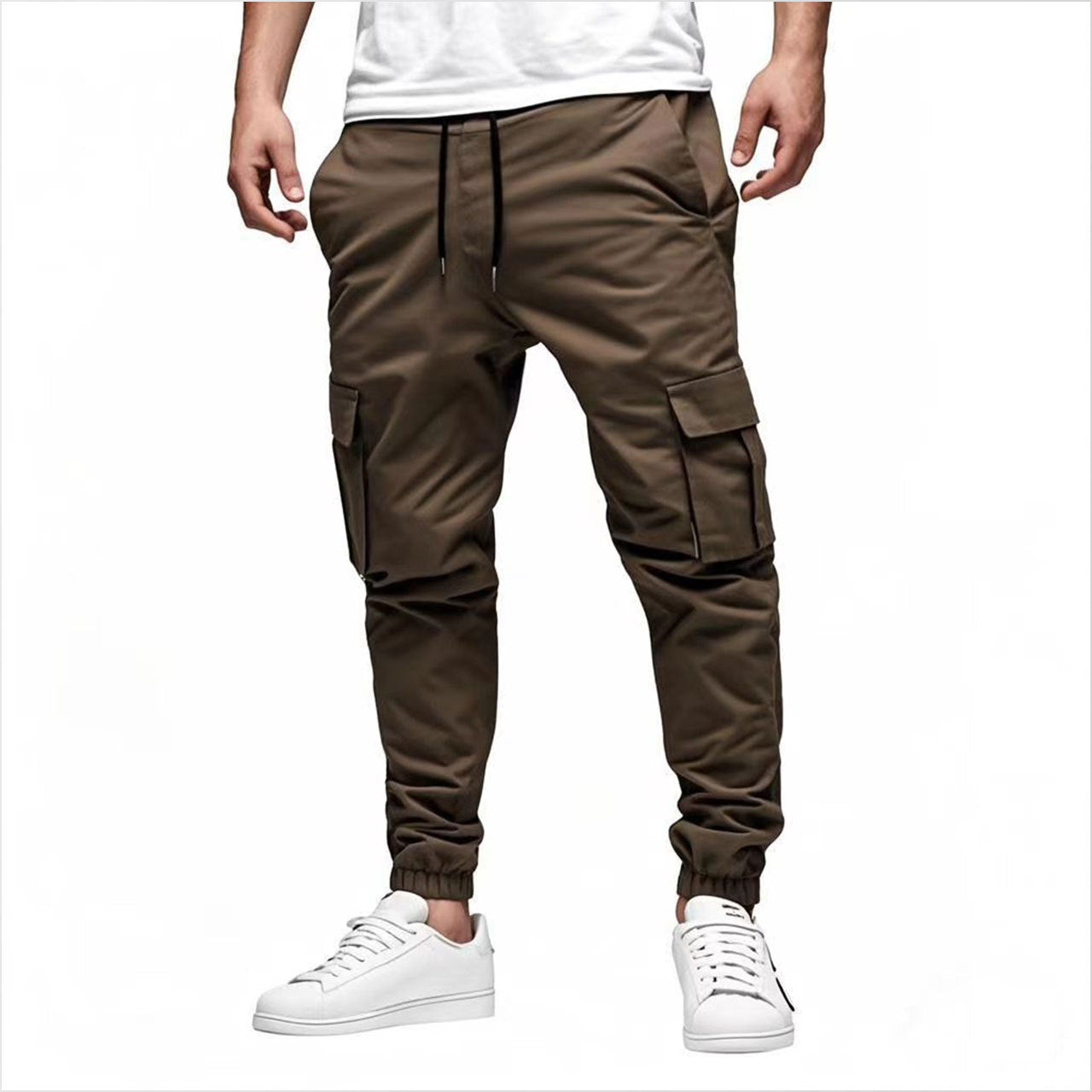 Men's Multi-Pocket Drawstring Japanese Leisure Overalls Cotton