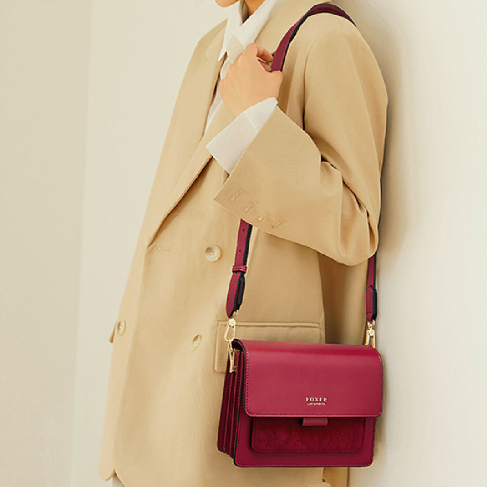 Sac bandoulière tendance en cuir de vachette pour femme