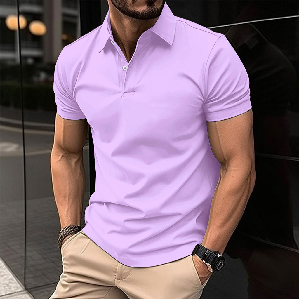 Men's Summer Short Sleeve Cotton Blend Polo Shirt