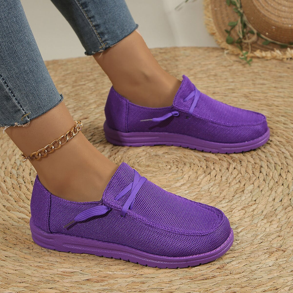 Mocassins plats à lacets décontractés grande taille pour femmes