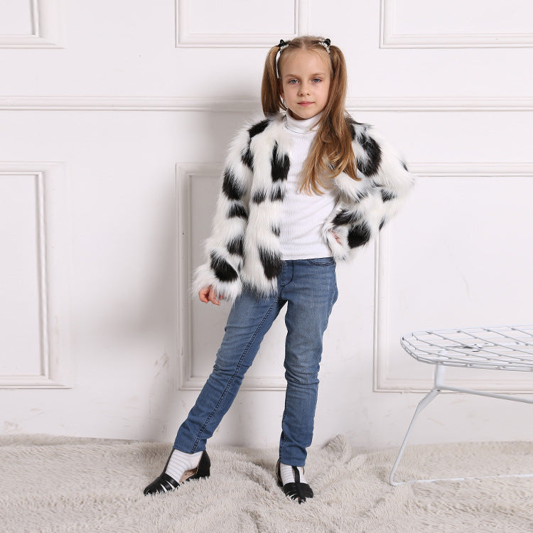 Girls Faux Fur Coat for Autumn and Winter