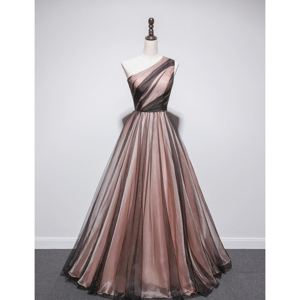 Élégante robe longue de soirée en polyester avec jupon intégré