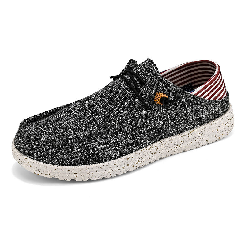 Men's Casual Canvas Shoes Mid Heel Black Blue Beige