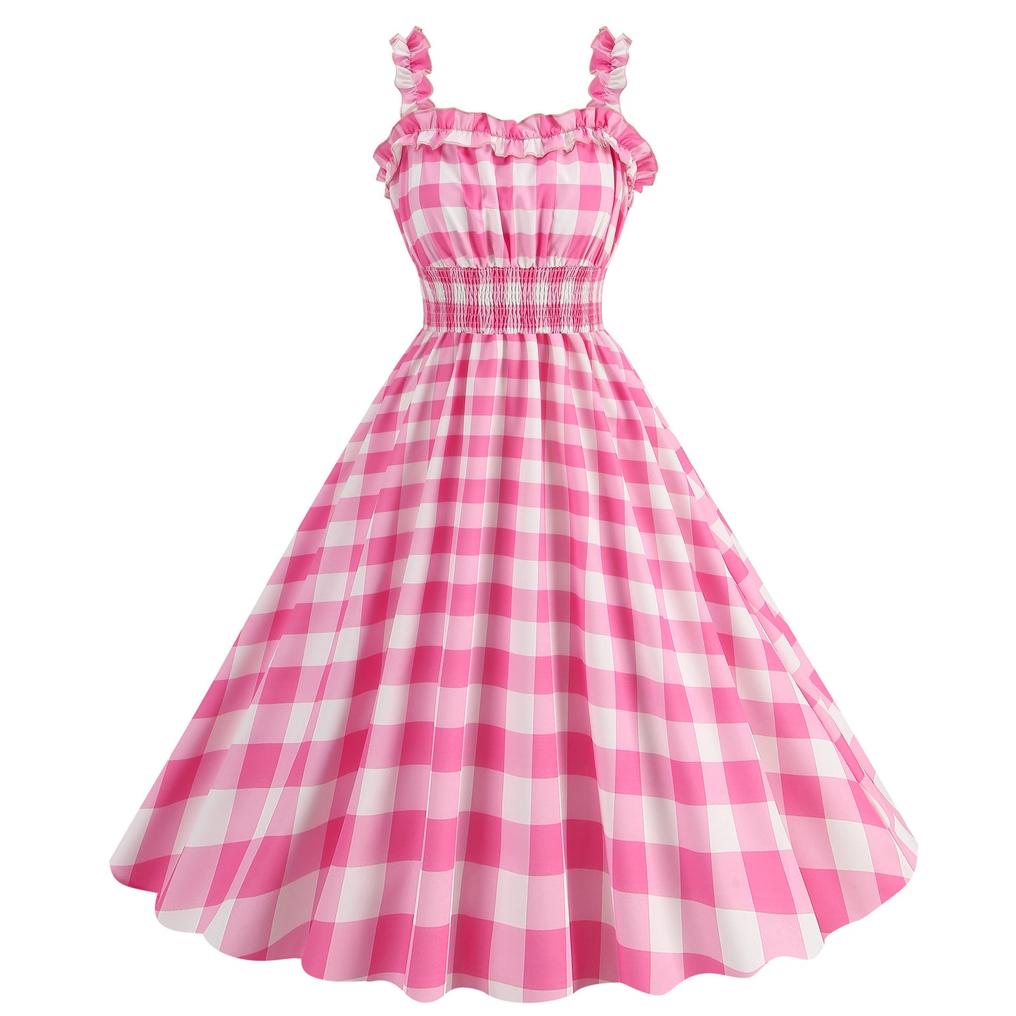 Women's Fashion Casual Sling Party Polka Dot Plaid Printed Dress