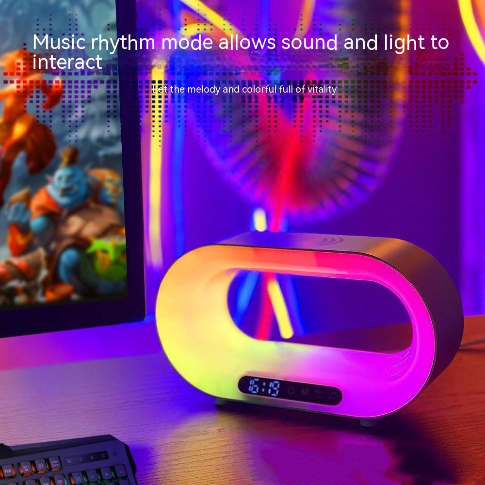3-in-1 LED Night Light Desk Lamp with APP Control, RGB Atmosphere, Wireless Fast Charger & Alarm Clock