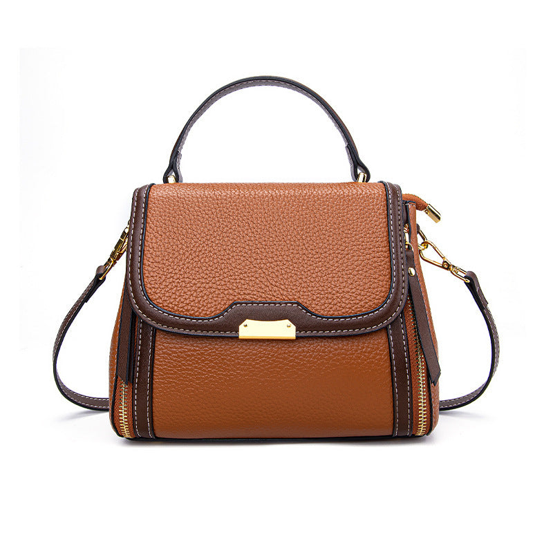 Sac à bandoulière en cuir de vachette pour femme polyvalent