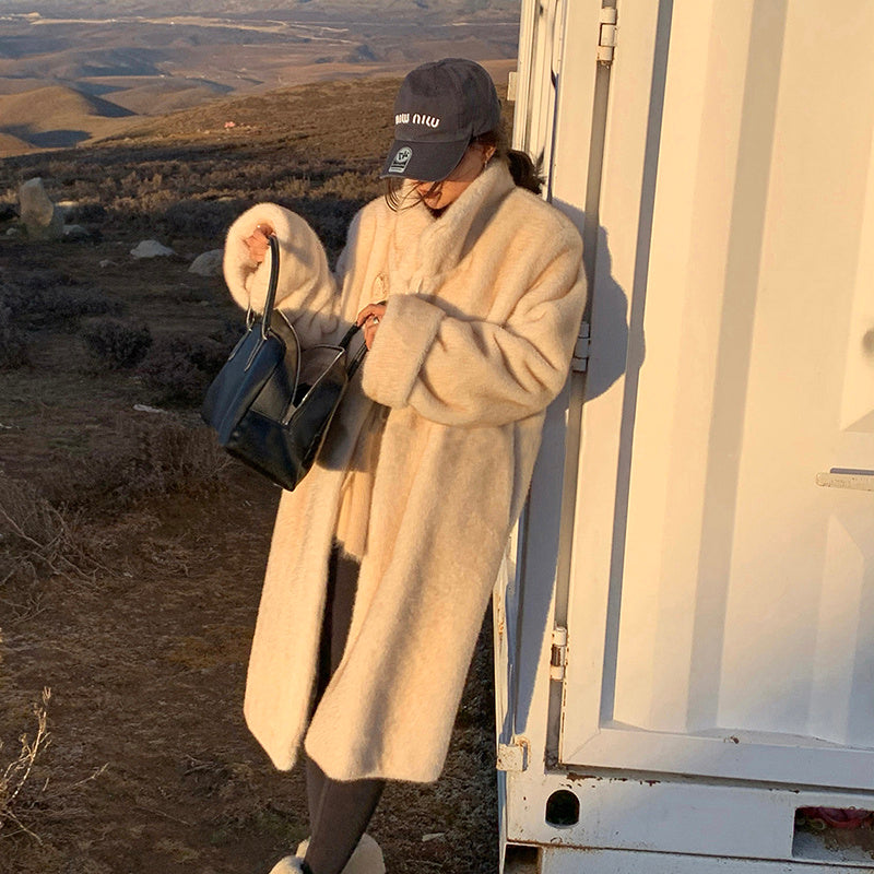 Winter Female Mink Fur Environmental Protection Artificial Leather Fur Coat