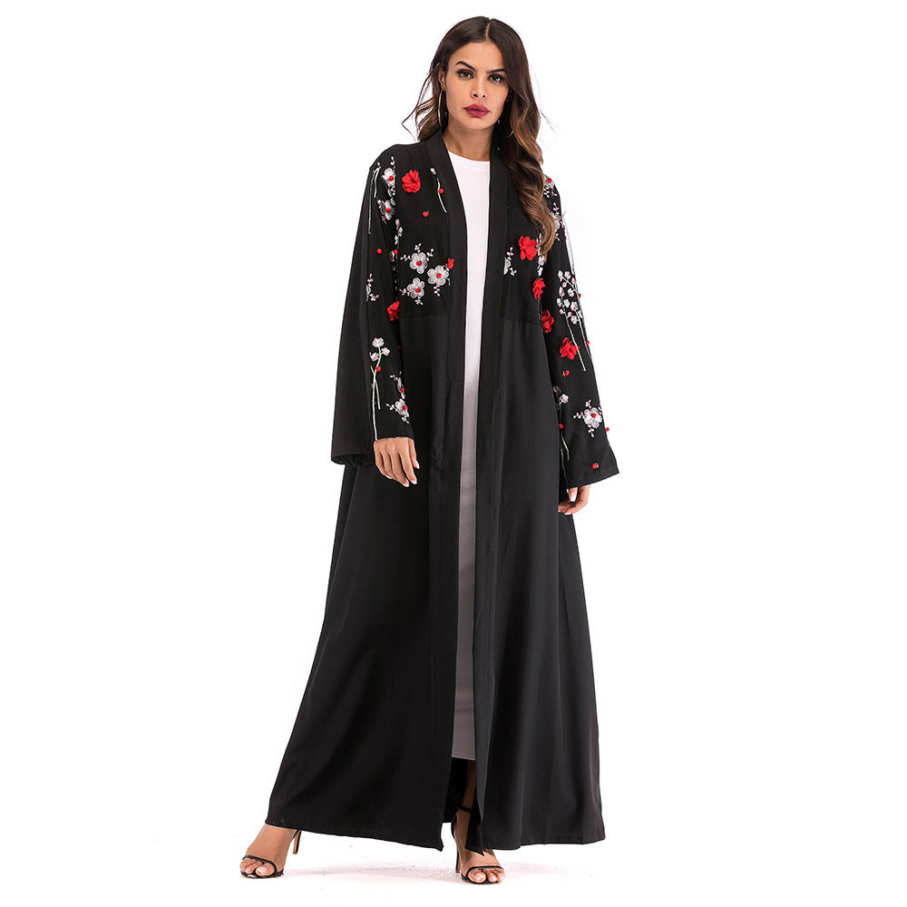 Mesh Loose Lace Up Cardigan Robe, Middle Eastern Women’s Dress
