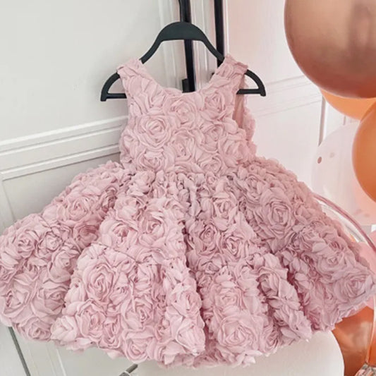 Pink Baby Girl One Year Old Birthday Princess Dress