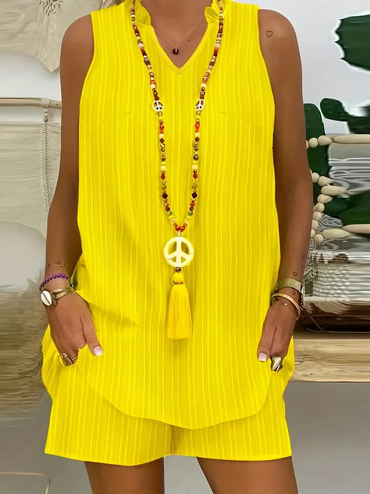 Women's Casual And Comfortable Sleeveless Two-piece Set