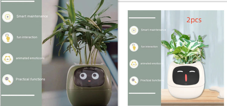 Smart Planter with 7 Sensors & AI Chips for Easy, Fun Plant Care – Over 49 Expressions
