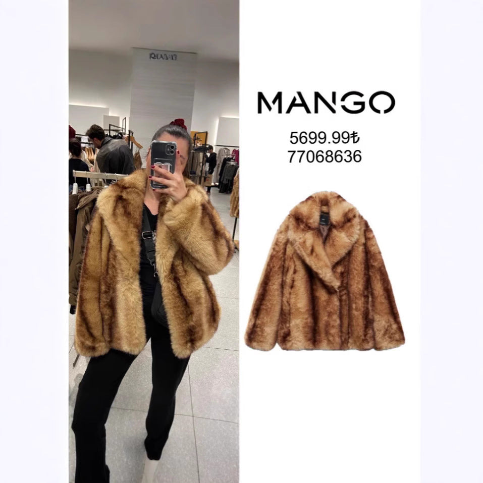 Manteau en fourrure chaud grande taille pour femme