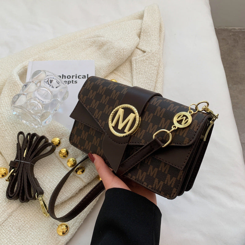 Niche Personality Printed Letter PU Shoulder Messenger Bag