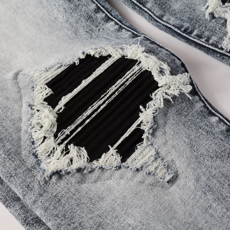 American Retro Mid Waist Denim Jeans for Men