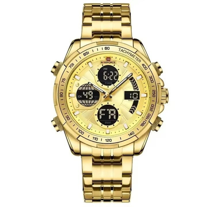 Men's 46mm Multi-Function Watch with Stainless Steel Strap