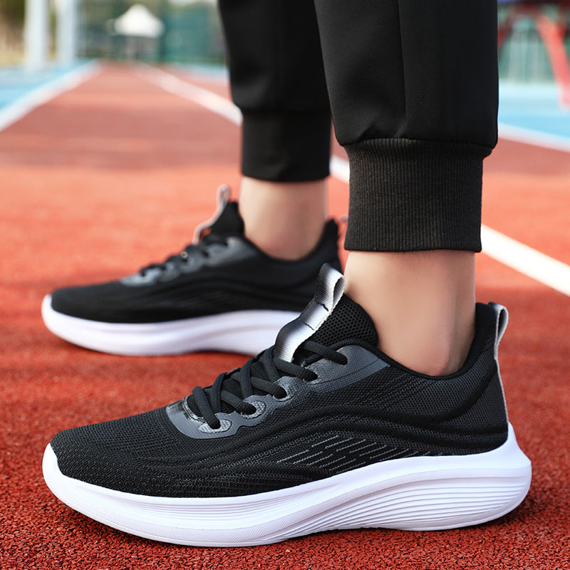 Breathable Lightweight Shock Absorption Sneakers with Soft Bottom