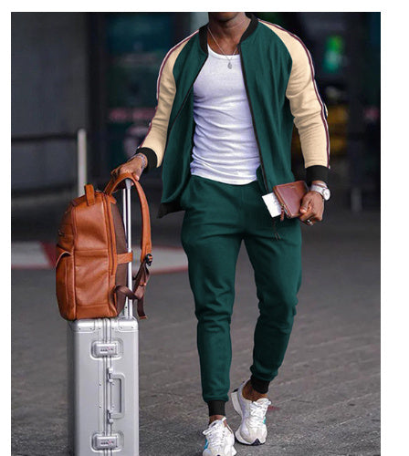 Sports Casual Zipper Sweater and Pants Set in Multiple Colors