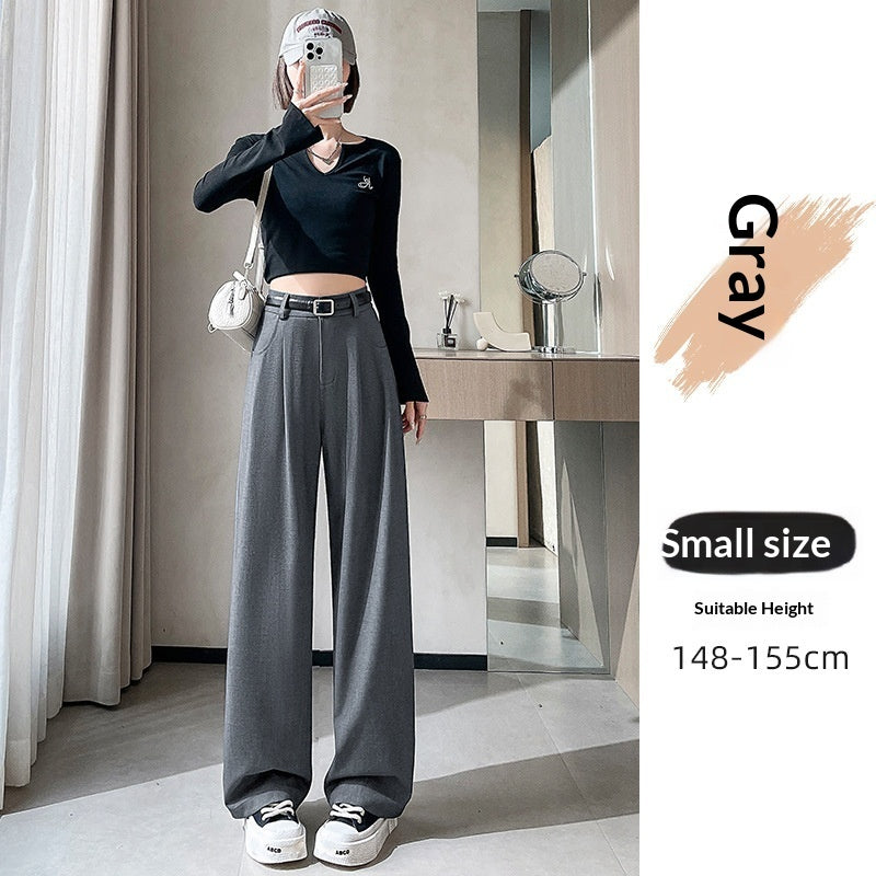 Spring Autumn High-End Loose Straight-Leg Pants for Slimming and Hip Coverage