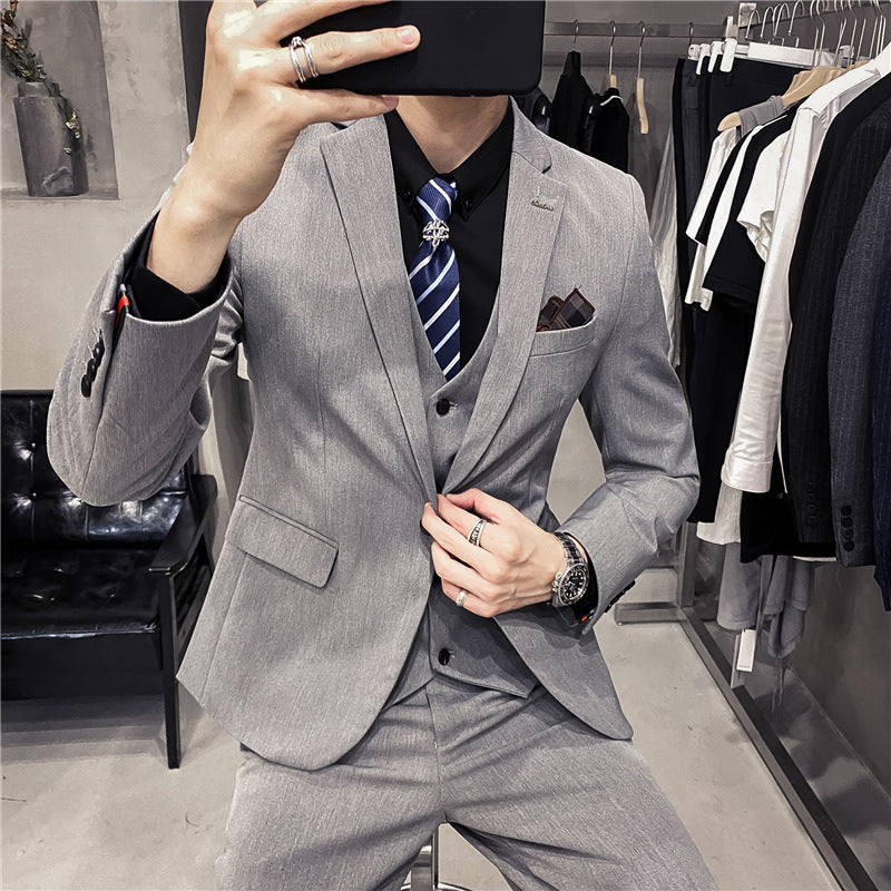 Slim Fit Business Best Man Three-Piece Suit Set