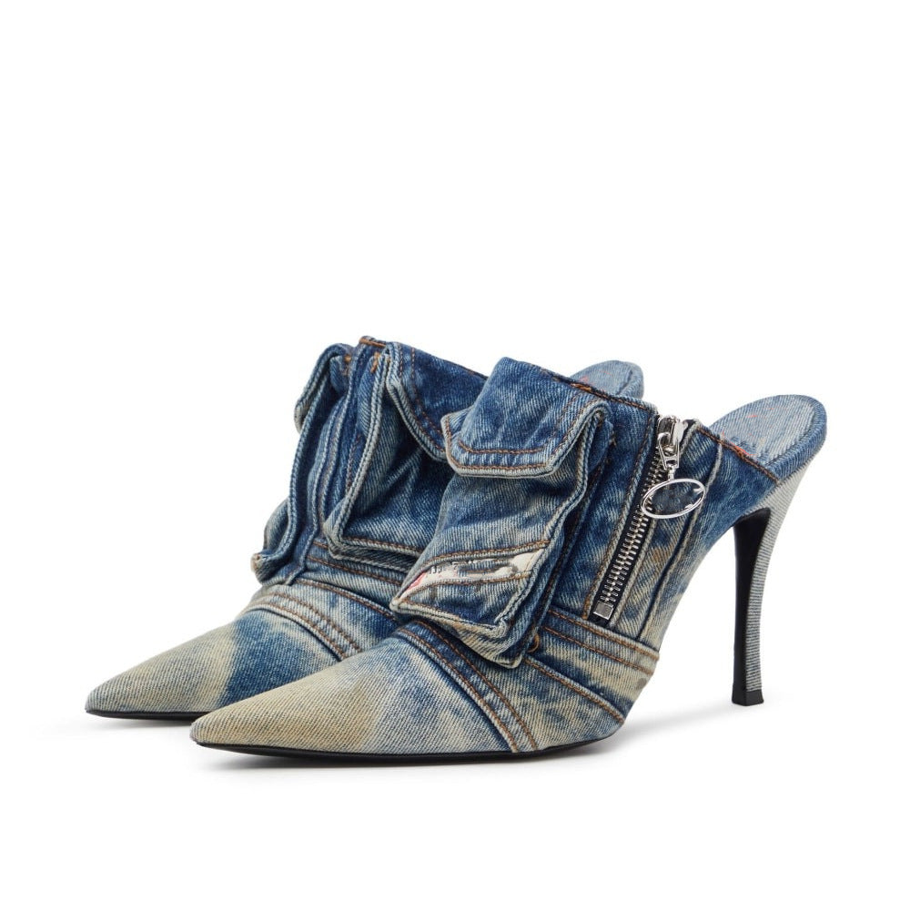 High Heel Pointed-Toe Slippers for Women
