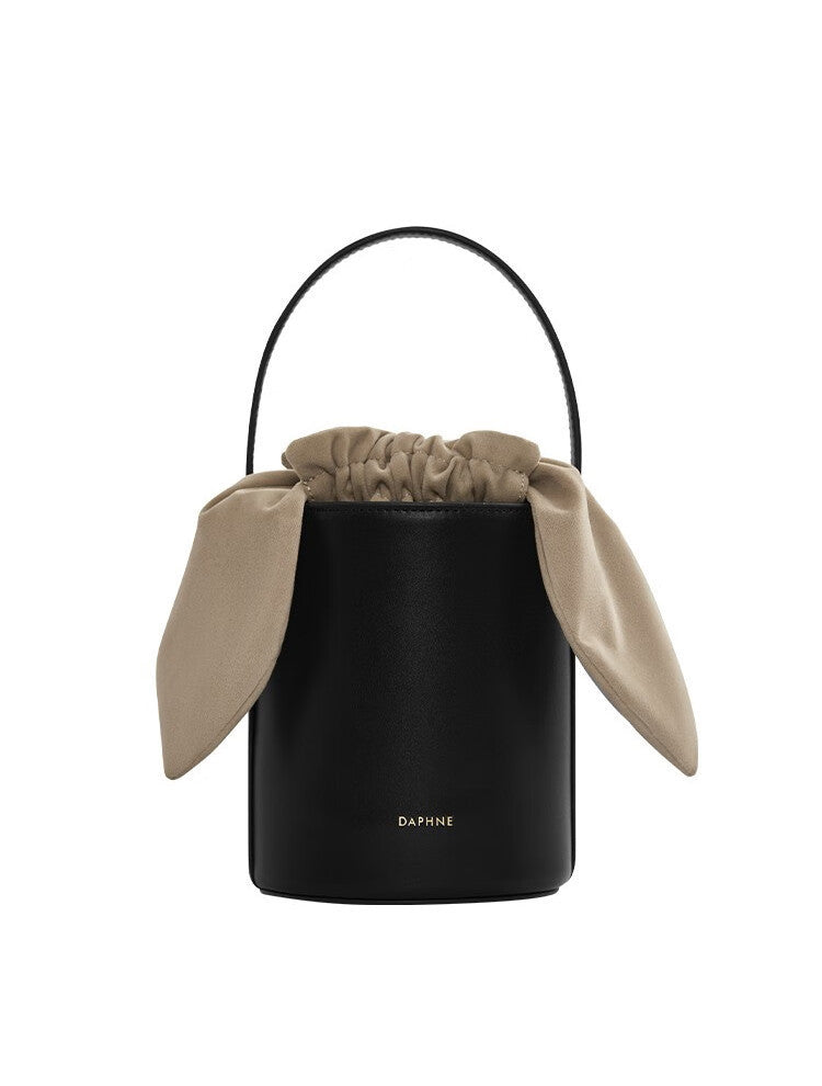 Sac Seau en Peau de Vache pour Femme, Sac à Bandoulière Cylindrique