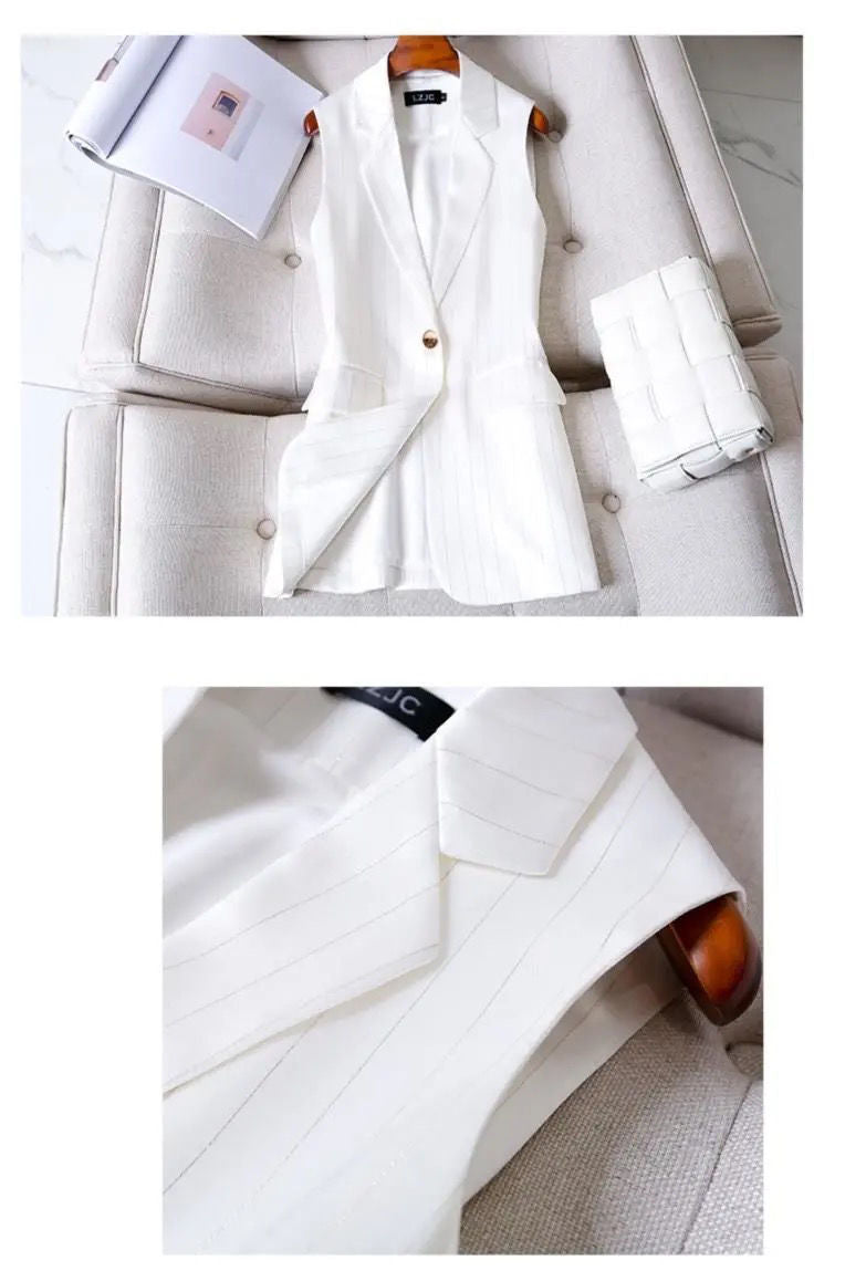 Women's Long Sleeveless Polyester Waistcoat Vest Jacket