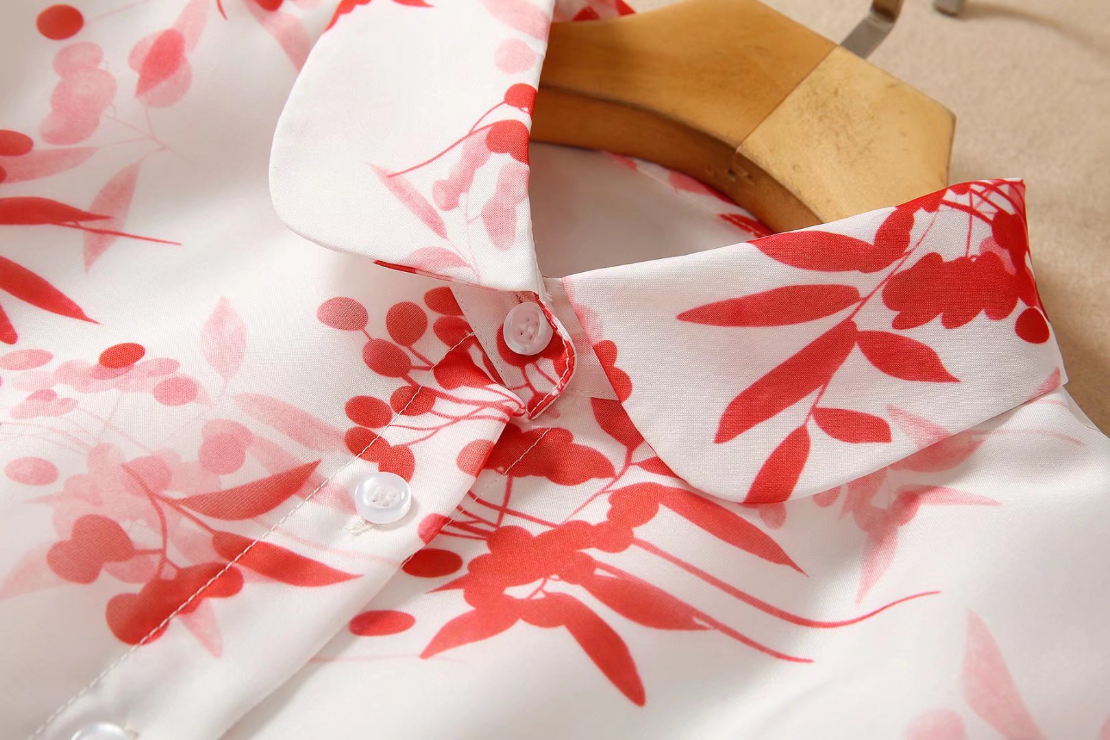 Robe trapèze élégante en fibre de polyester avec col Claudine et imprimé