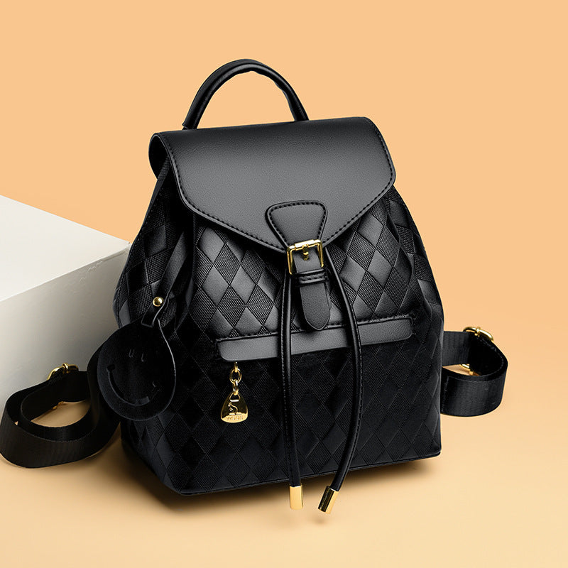 Multifunction PU Leather Casual Backpack Bucket Style