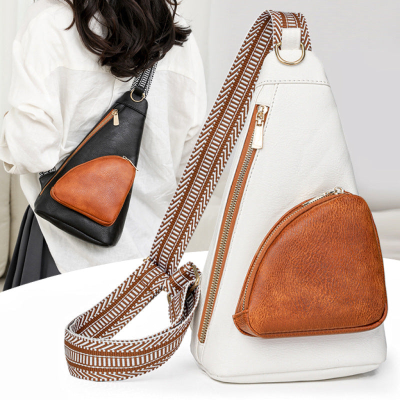 Sac Rétro en PU de Haute Qualité pour Femmes - Marron, Noir, Blanc