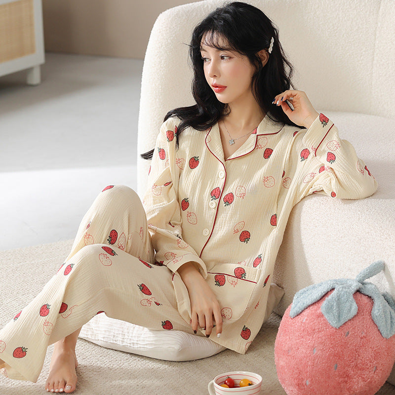 Women’s Long Sleeve Cotton Nursing Pajama Set
