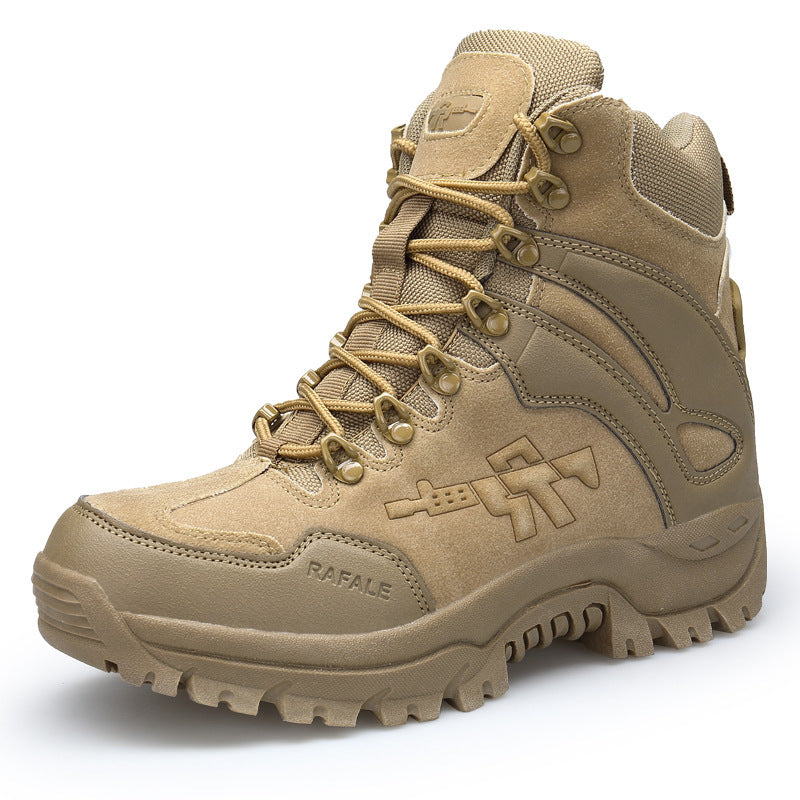 Tactical Military Desert Boots with Suede Upper and Rubber Sole