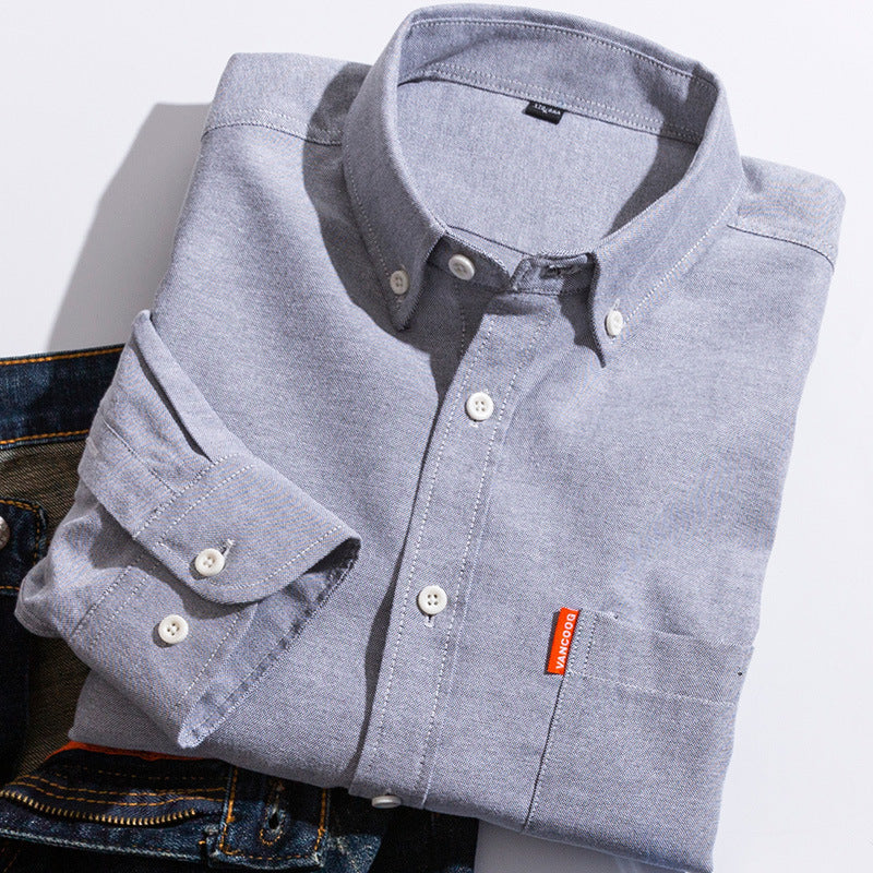 Pure Cotton Washed Oxford Slim Fit Men’s Shirt Long Sleeve