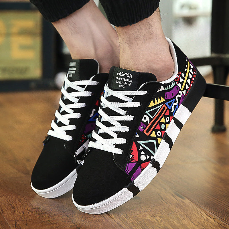 Trendy Suede Canvas Shoes with Rubber Sole and Front Tie