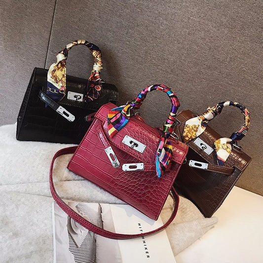 Stone pattern platinum bag