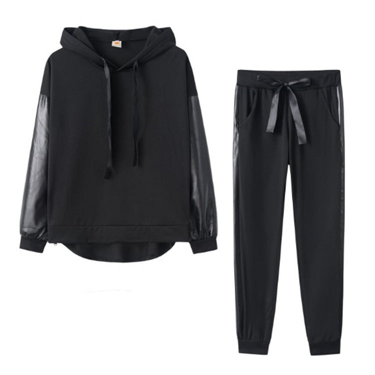 Woven Wide Loose Sweater Suit Loose Hooded Suit