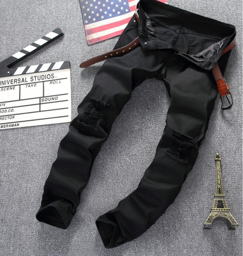 Men's Versatile Comfortable Ruud Jeans in Black & White, Sizes 27-42
