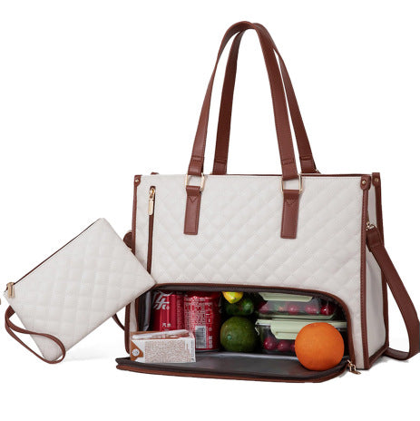Stylish Large-Capacity Insulated Tote Bag with Leak-Free Design for Everyday Use