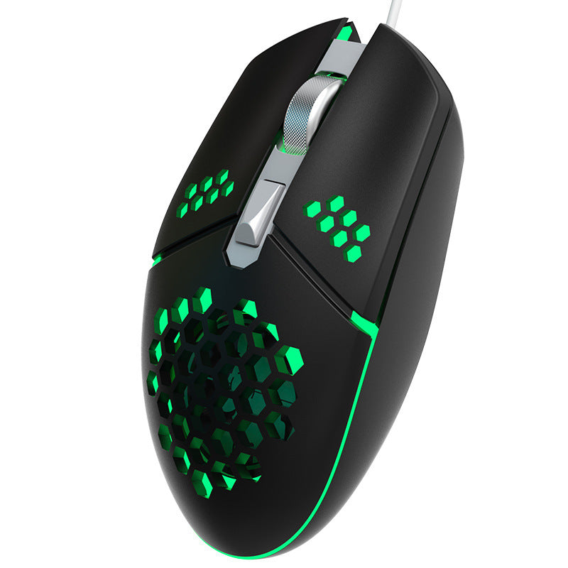 Souris Gamer Mécanique avec Trou de Refroidissement, 6 Boutons, 4 Niveaux de DPI, Filaire USB, 123x65x38mm