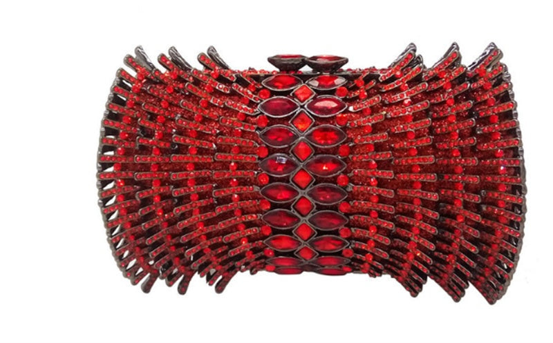 Women's PU Hard Case Diamond Clutch 16x11x6cm