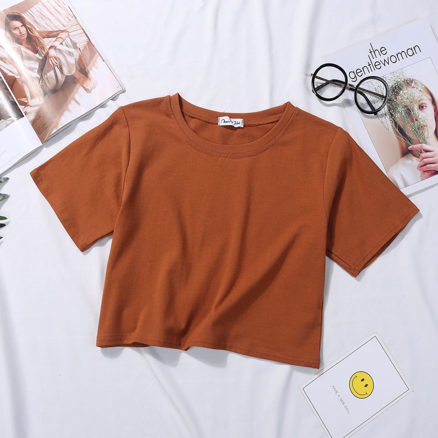 Cropped top white short t-shirt