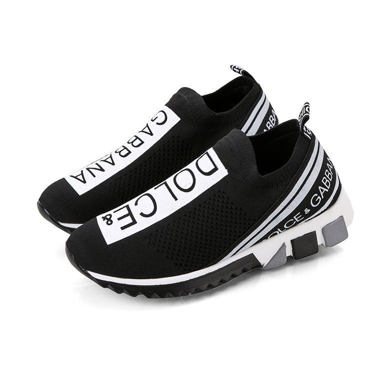 Unisex Fly woven breathable round toe sneakers