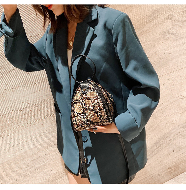 Leopard print triangle bag handbag